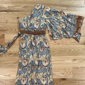 Free people beautiful dress size XS floral blue beige brown
